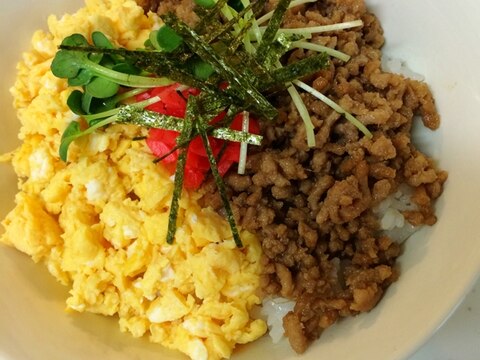 豚ひき肉で冷めてもおいしい☆そぼろ丼